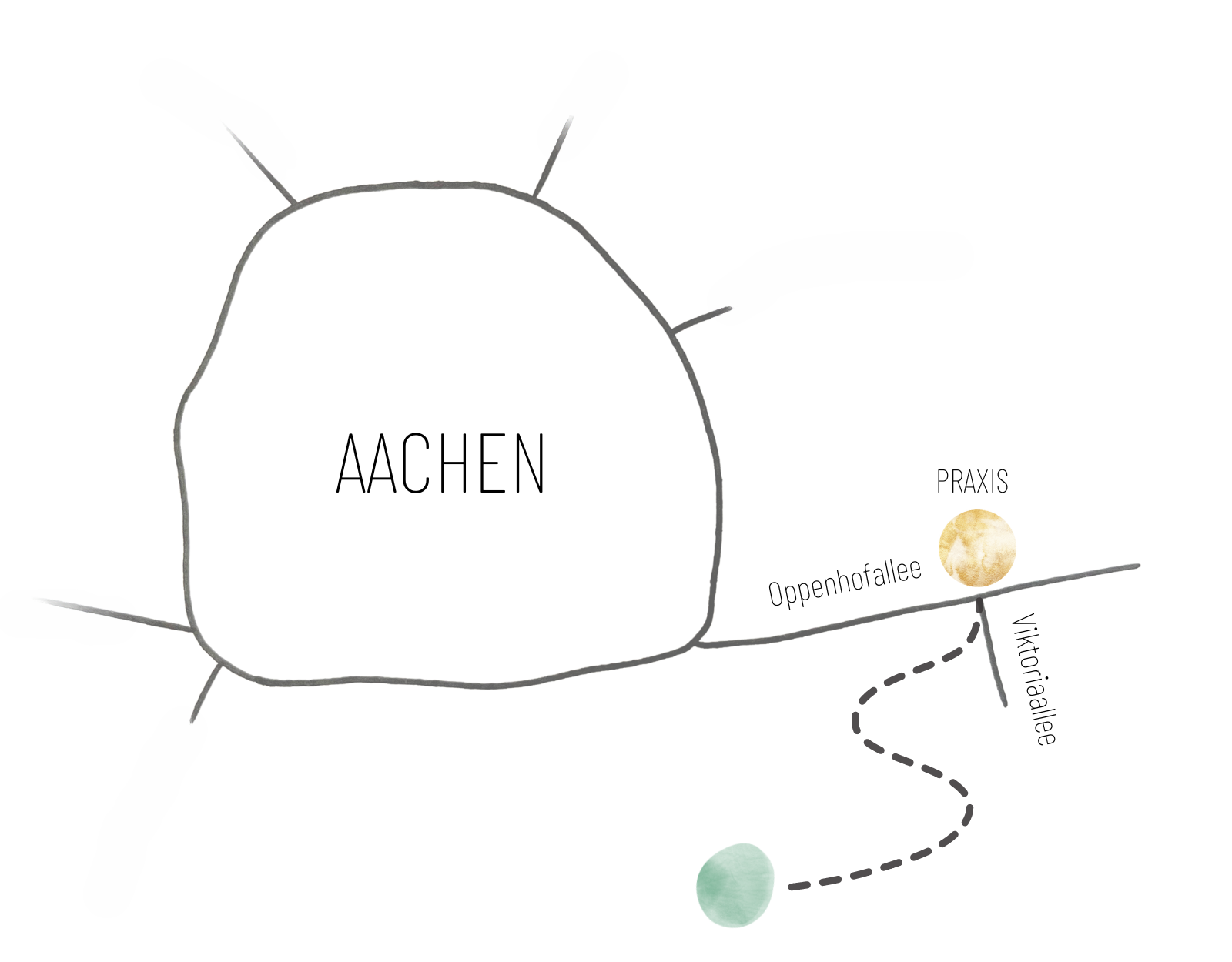 Karte von Aachen mit Praxis für Osteopathie Christine Schreiber